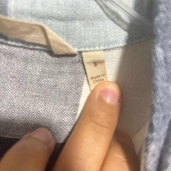 Soft Surroundings Women's Carreaux Shirt Multicolor Small Plaid Ruched Sleeves - Picture 7 of 9